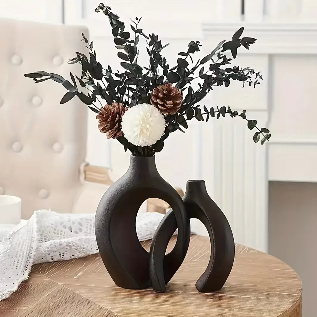 Chic Boho Ceramic Vases Set